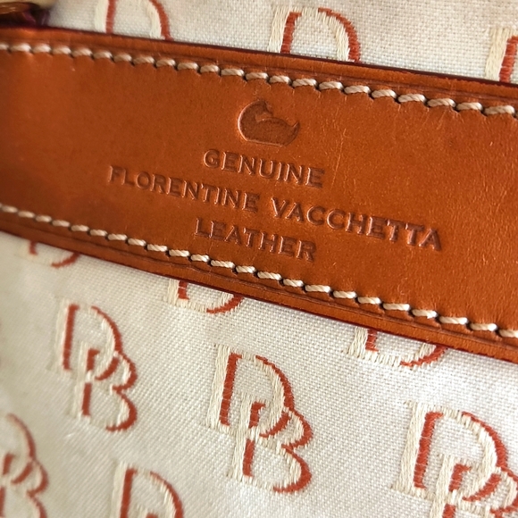 Very Pretty Dooney & Bourke Leather and Canvas Satchel - Picture 4 of 9
